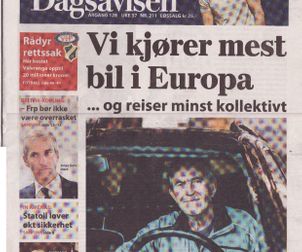 Front page Dagsavisen 13.09.13